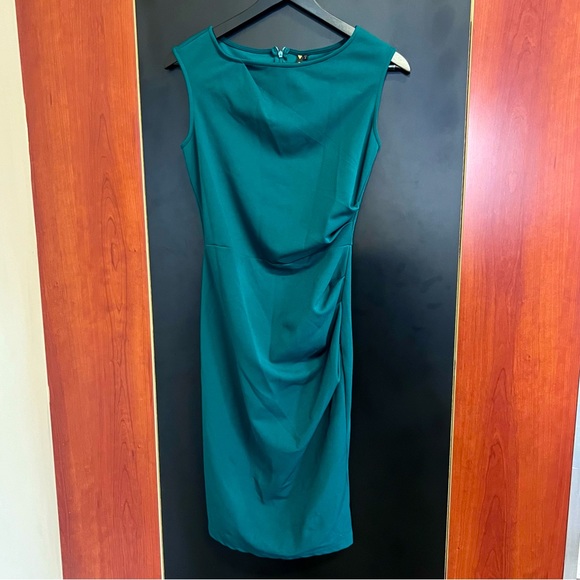 Miusol Emerald Green Sheath Dress Size 2 Side Roushing St. Patrick’s Day Green - Picture 1 of 8
